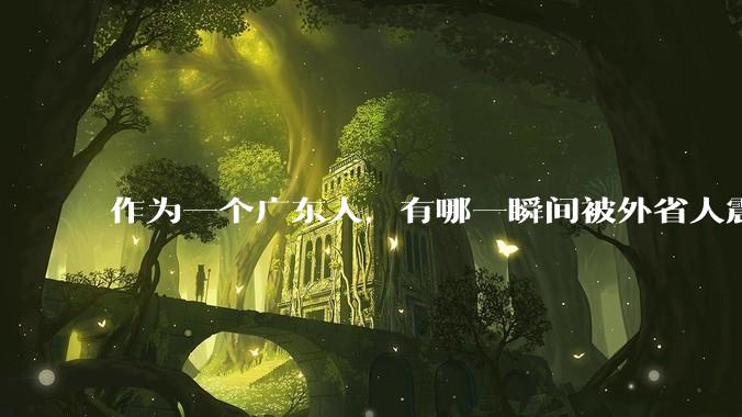 作为一个广东人，有哪一瞬间被外省人震惊到？