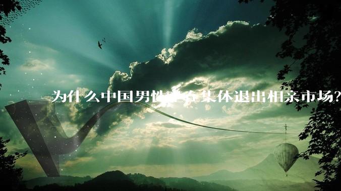 为什么中国男性正在集体退出相亲市场？